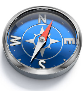 compass with East and West 指南针