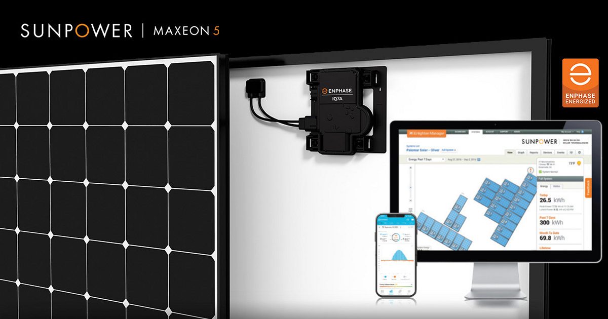 SunPower Maxeon 5 AC带有微型逆变器