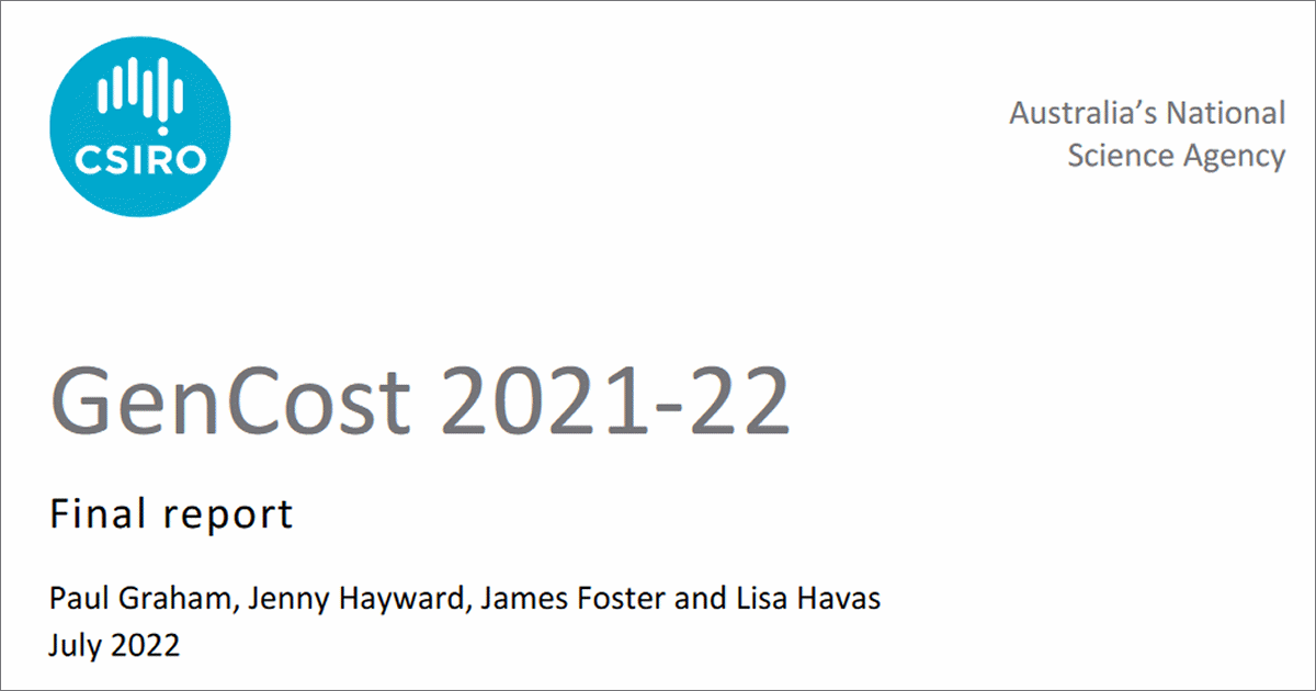 CSIRO GENCOST 2021-22-最终报告