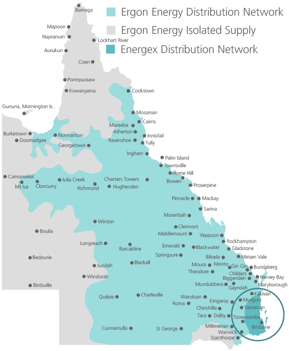 Energex & Ergon地图