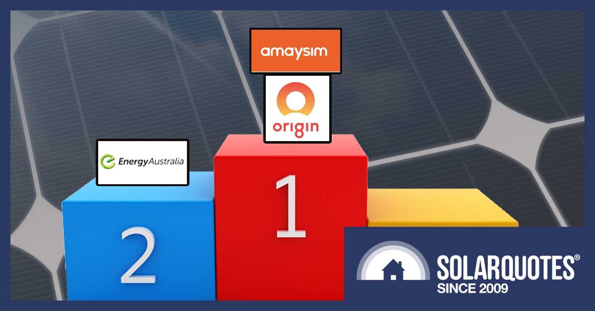赢家的讲台上表现最便宜的电力计划6.5千瓦太阳能所有者——Amaysim起源、澳大利亚和能源。