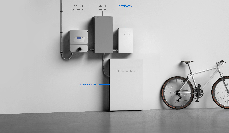 特斯拉Powerwall,网关、逆变器和配电板